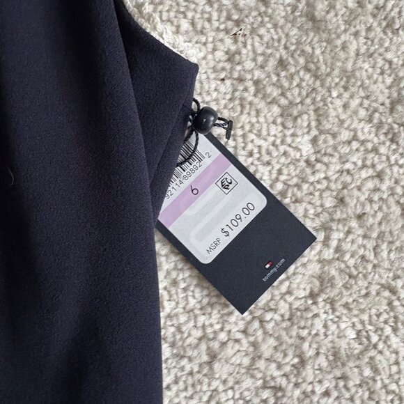 NWT Tommy Hilfiger Navy Sheath Dress Nautical Trim Workwear Cocktail Dress sz 6 - Picture 5 of 6